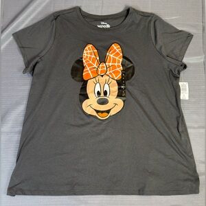 Disney x Torrid Minnie Mouse Halloween Spiderweb Bow Tee Size 3 NWT